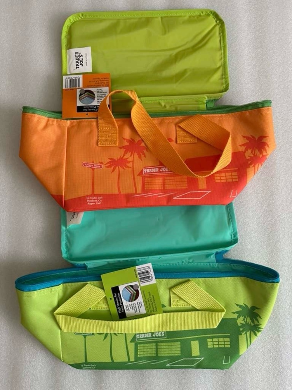 Trader Joe's insulated lunch box bag - Orange & Lime